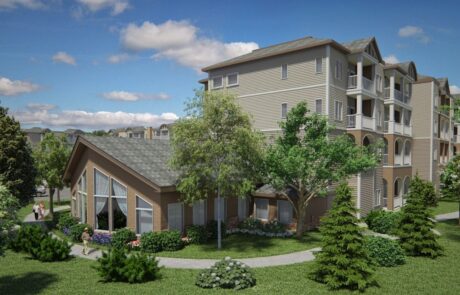 Lewis Estates Retirement Residence | Exterior Backyard View - Desktop Hero
