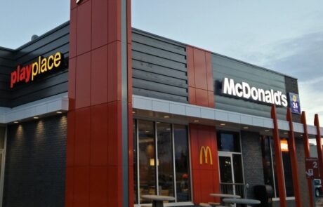 Exterior View of Mcdonald’s restaurant Exterior View of Mcdonald's restaurant