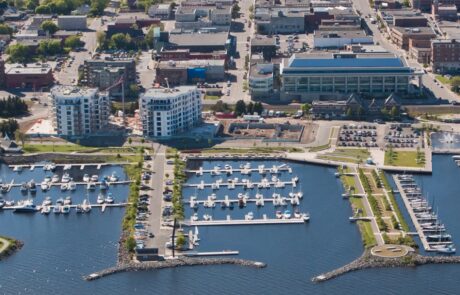 Thunder Bay – Waterfront Redevelopment Aerial shot of Thunder Bay Rendering